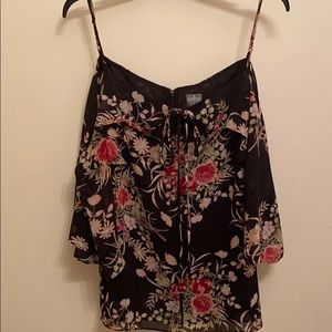 New York & Company Floral cold Shoulder blouse